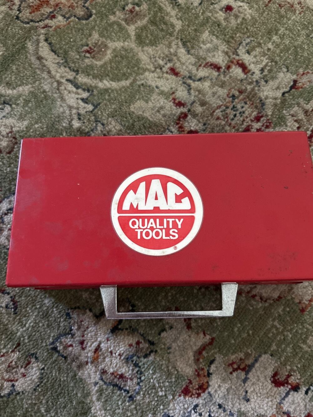 Vintage Mac Tools Mini Red Metal Cantilever Socket Box 8x4 Organzer USA Clean